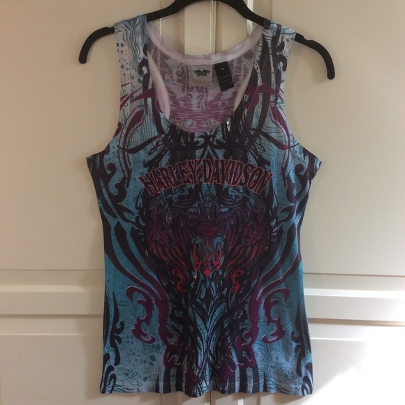 NWOT Harley-Davidson Tank Graphics on both sides-M - Picture 2 of 5
